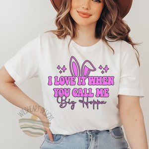 Big Hoppa T-shirt, Funny Easter T-shirt - White